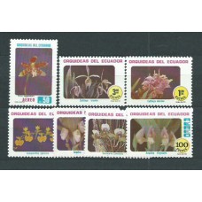 Ecuador - Correo 1980 Yvert 1006/8+Av 722/25 ** Mnh Flores. Orquideas