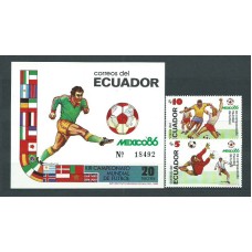 Ecuador - Correo 1986 Yvert 1120/1+H.74 ** Mnh Deportes. Fútbol