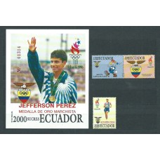 Ecuador - Correo 1996 Yvert 1354/6+Hb 102 ** Mnh Deportes. Olimpiadas de Atlanta