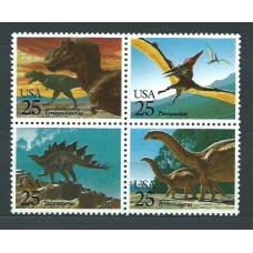 Estados Unidos - Correo 1989 Yvert 1873/76 ** Mnh Fauna . Prehistoria