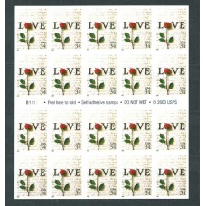 Estados Unidos - Correo 2001 Yvert 3180 Carnet ** Mnh Sello Amor