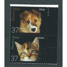 Estados Unidos - Correo 2002 Yvert 3383/84 ** Mnh Fauna. Gatos y Perros