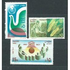 Egipto - Correo 1986 Yvert 1318+Av 177/8 ** Mnh