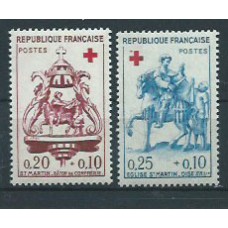 Francia - Correo 1960 Yvert 1278/9 usado   Cruz roja