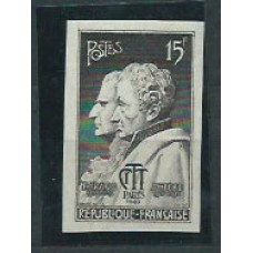 Francia - Correo 1949 Yvert 845 Sin dentar ** Mnh