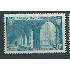 Francia - Correo 1951 Yvert 888 usado   Abadia San Wandrille