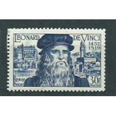 Francia - Correo 1952 Yvert 929 ** Mnh  Leonardo de Vinci