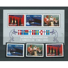 Feroe - Correo Yvert 237/39+Hb 6 ** Mnh