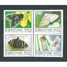 Feroe - Correo Yvert 246/9 ** Mnh Fauna Mariposas