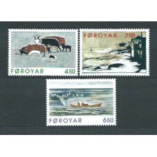 Feroe - Correo Yvert 301/03 ** Mnh Escultor