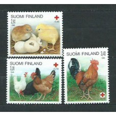 Finlandia - Correo 1996 Yvert 1300/02 ** Mnh Cruz roja, aves