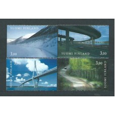 Finlandia - Correo 1999 Yvert 1435/38 ** Mnh Puentes y carreteras