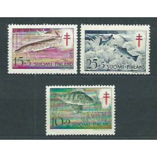 Finlandia - Correo 1955 Yvert 426/8 ** Mnh Fauna peces