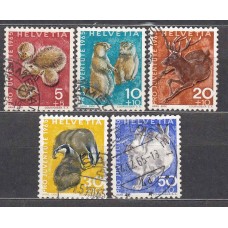 Suiza - Correo 1965 Yvert 759/63 usado Pro juventud fauna