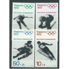 Alemania Federal Correo 1971 Yvert 544/7 ** Mnh Juegos Olimpicos de Invierno en Sapporo