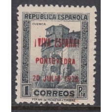 Locales Patrióticos Pontevedra 1936 Edifil 16hcc punto de óxido ** Mnh   Sobrecarga cambio de color