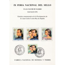 España II Centenario Hojas Recuerdo 1976 Edifil 44 Feria del sello Mtº especial usado