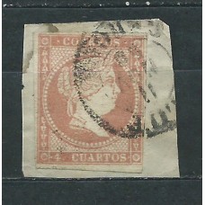 Matasellos y marcas de 4 cuartos Fechador 1856 Edifil 48 Olot (Gerona)