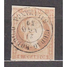 Matasellos y marcas de 4 cuartos Fechador 1856 Edifil 48 Ciudad Rodrigo (Salamanca) Tipo II