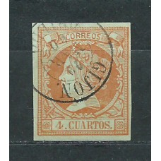 Matasellos y marcas de 4 cuartos Fechador 1860 Edifil 52 Gijon (Oviedo)