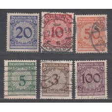 Alemania Imperio Correo 1923 Yvert 331/36 usado