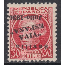 Locales Patrióticos Sevilla 1936 Edifil 25hi ** Mnh  Sobrecarga invertida