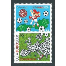 Austria - Correo 2008 Yvert 2537/38 ** Mnh Deportes fútbol