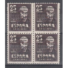 España II Centenario Correo 1951 Edifil 1090 ** Mnh  Bloque de cuatro. Certificado Cem.