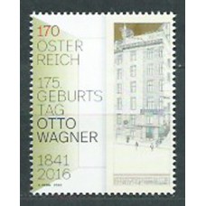 Austria Correo 2016 Yvert 3106 ** Mnh 175 Anº Nacimiento de Otto Wagner