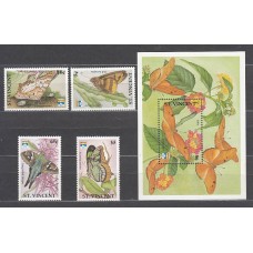 San Vicente - Correo Yvert 1551/4+H.176 ** Mnh Fauna mariposas