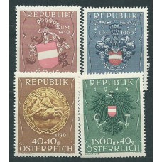 Austria - Correo 1949 Yvert 773/76 * Mh Escudos