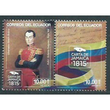 Ecuador Correo 2016 Yvert 2720/21 ** Mnh Carta Jamaica 1815