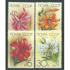 Rusia - Correo 1989 Yvert 5610/13 ** Mnh Flores