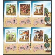 Centroafrica - Correo Yvert 653A/D+A.308A/B sin dentar en 6 Hojitas ** Mnh  Setas