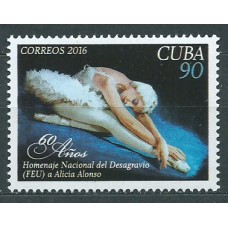 Cuba Correo 2016 Yvert 5500A ** Mnh 60º desagravio a Alicia Alonso