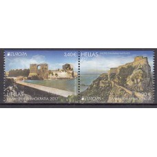 Tema Europa 2017 Grecia Yvert 2859a/60a ** Mnh de Carnet Castillos