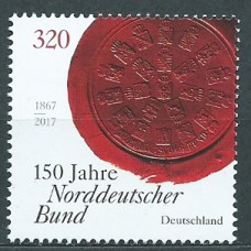 Alemania Federal Correo 2017 Yvert 3108 ** Mnh 150º Confederación Alemania del Norte