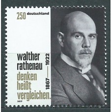 Alemania Federal Correo 2017 Yvert 3117 ** Mnh 150 º Nacimiento Walther Rathenau