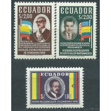 Ecuador - Correo 1958 Yvert 637/639 * Mh