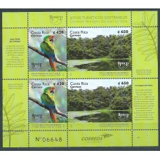 Costa Rica Correo 2017 Yvert 984/85 en Hojita ** Mnh Upaep Aves