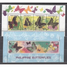 Filipinas - Hojas Yvert 53/4 ** Mnh   Fauna mariposas