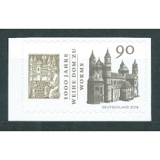 Alemania Federal Correo 2018 Yvert 3175 ** Mnh 1000 Anº Catedral de Worms adhesivo de Carnet