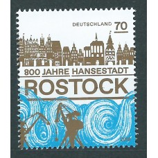 Alemania Federal Correo 2018 Yvert 3176 ** Mnh 800 Anº Ley de derechos para la ciudad de Rostock