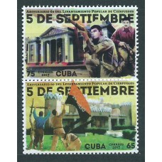 Cuba Correo 2017 Yvert 5624/25 ** Mnh 60º del levantamiento de Cienfuegos