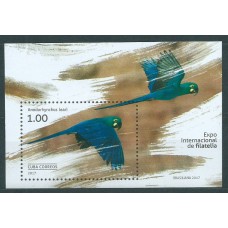 Cuba Hojas 2017 Yvert 343 ** Mnh Exposición Filatelica Brasiliana Aves. Fauna