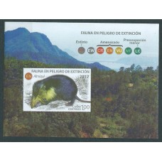 Cuba Hojas 2017 Yvert 337 ** Mnh Fauna en peligro de extinción