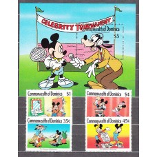 Dominica - Correo 1989 Yvert 1179/82+Hb 161 ** Mnh Walt Disney