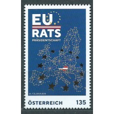 Austria Correo 2018 Yvert 3227 ** Mnh Presidencia Austriaca en la Union Europea