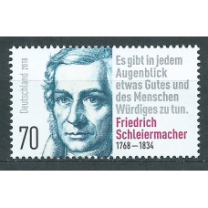 Alemania Federal Correo 2018 Yvert 3196 ** Mnh Friedrich Schlerermacher