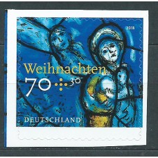 Alemania Federal Correo 2018 Yvert 3201 ** Mnh Navidad Vidriera adhesivo de Carnet